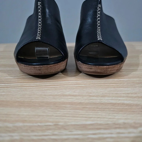 Paul Green Munchen Mule Heel Womens Shoe Black Leather Open Toe UK Size 7 - Picture 4 of 14